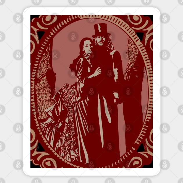 Dracula & Mina Sticker by PCMdesigner